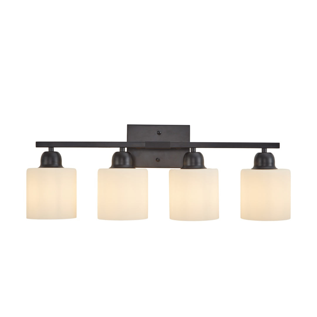 Modern 4-Light Bathroom Vanity Fixture with Black Finish