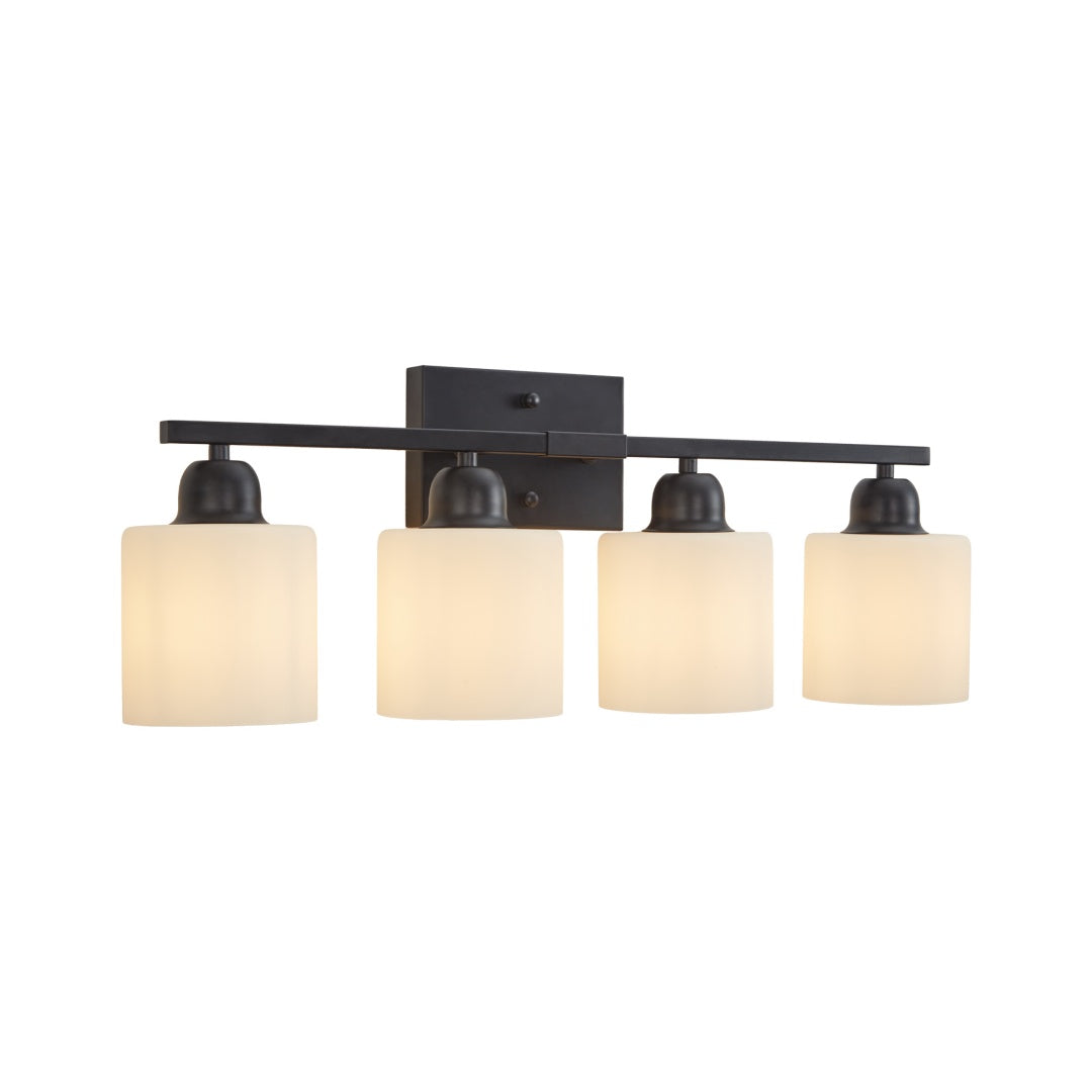 Modern 4-Light Bathroom Vanity Fixture with Black Finish