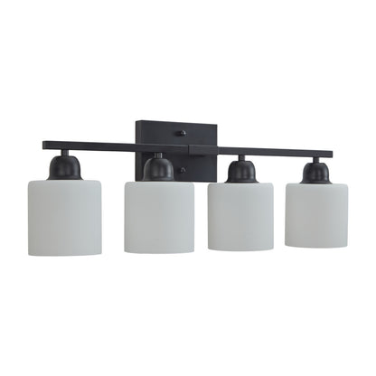 Modern 4-Light Bathroom Vanity Fixture with Black Finish