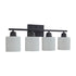 Modern 4-Light Bathroom Vanity Fixture with Black Finish