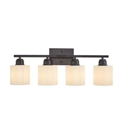 Modern 4-Light Bathroom Vanity Fixture with Black Finish