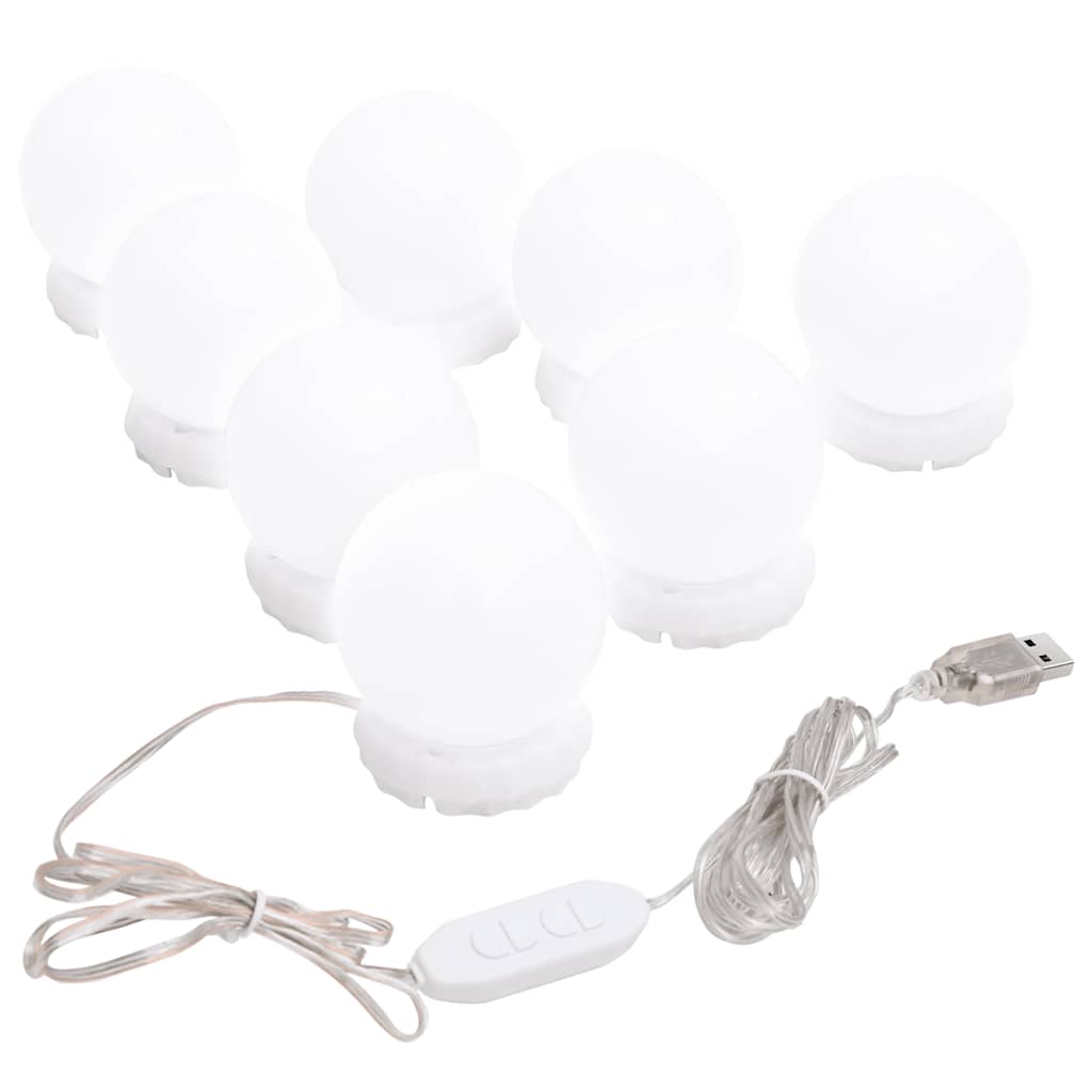 mirror light with 8 LED bulbs warm white and cool white
