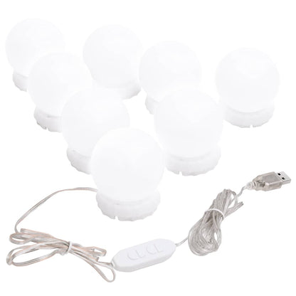 mirror light with 8 LED bulbs warm white and cool white