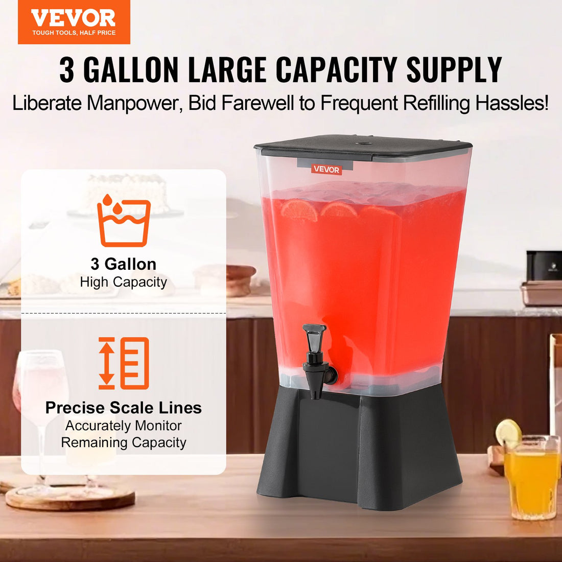 5 Gallon Beverage Dispenser with No Drip Spigo
