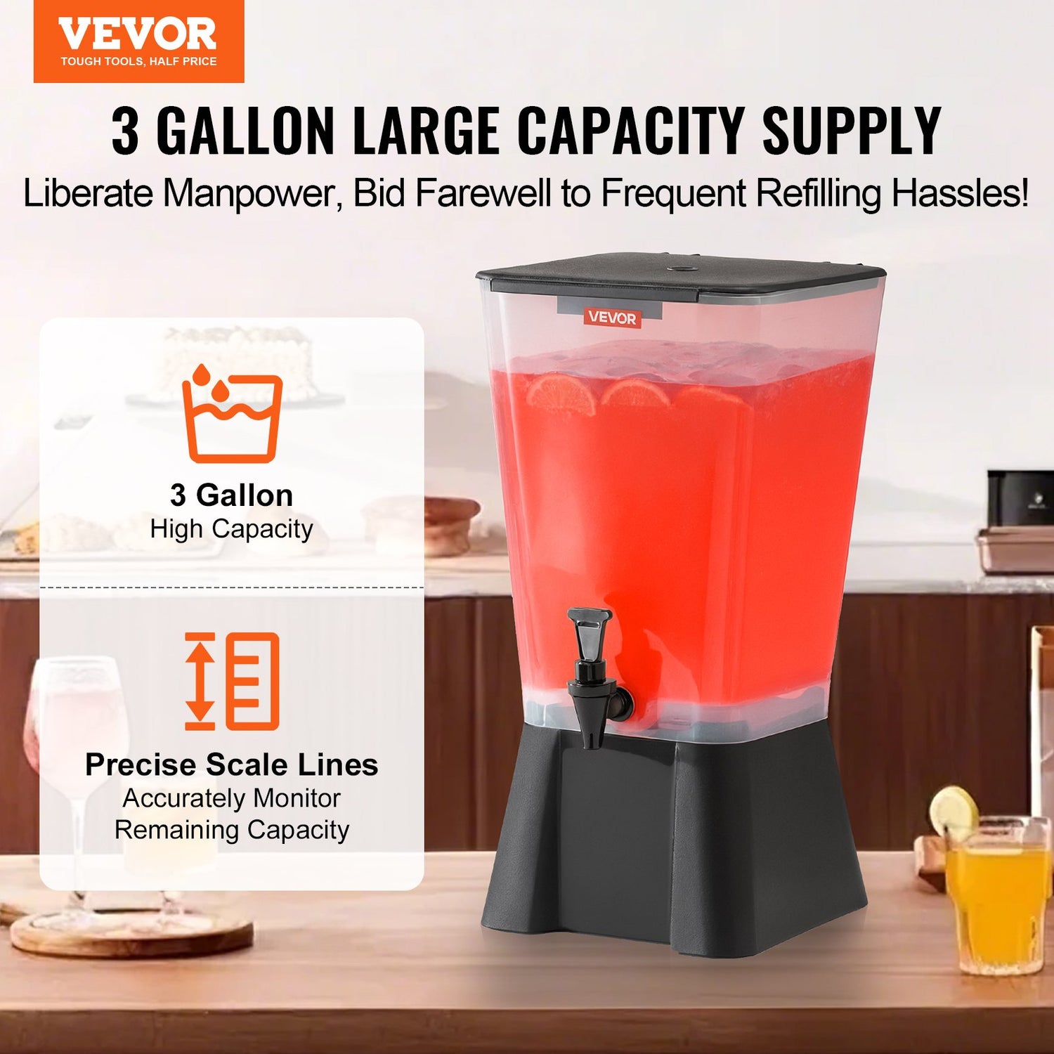 5 Gallon Beverage Dispenser with No Drip Spigo