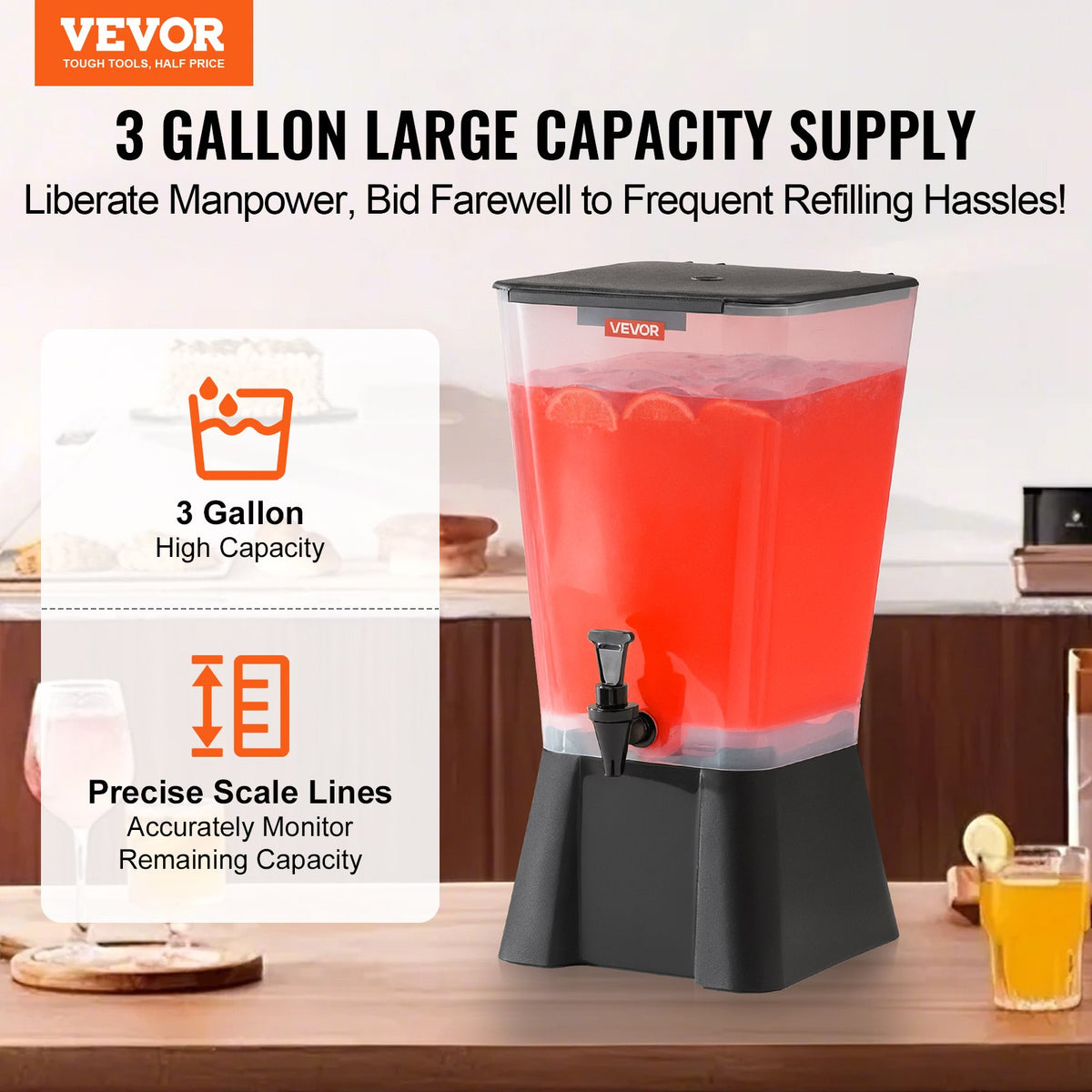 5 Gallon Beverage Dispenser with No Drip Spigo